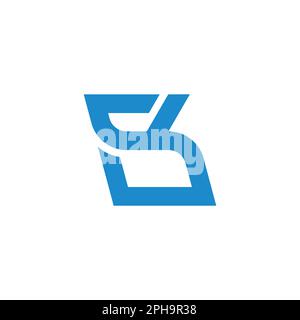 Buchstabe sk einfacher geometrischer Linien-Logo-Vektor Stock Vektor