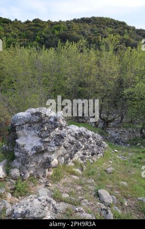 Griechenland, Thessalien, Larisa, Elassona Flampouro Village Old Watermill Area Stockfoto
