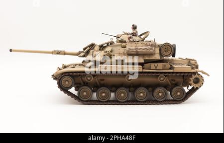 Operation Desert Storm USMC M60A1 Hauptschlachttank Patton mit reaktiver Rüstung, 1 35 Tamiyta Scale Modell Stockfoto