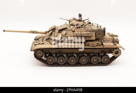 Operation Desert Storm USMC M60A1 Hauptschlachttank Patton mit reaktiver Rüstung, 1 35 Tamiyta Scale Modell Stockfoto