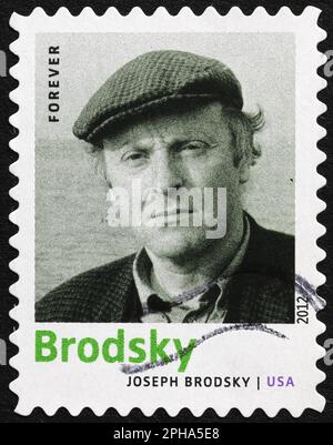 Joseph Brodsky auf amerikanischer Briefmarke Stockfoto