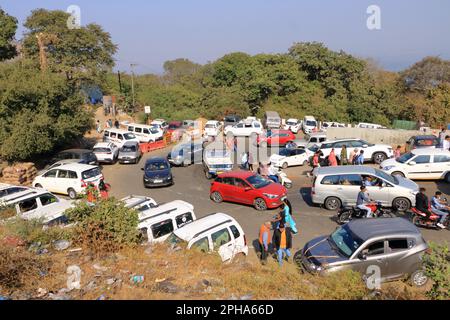 Dezember 24 2022 - Pavagadh, Gujarat in Indien: Stau in der Nähe des Shree Mahakali Mataji Tempels Stockfoto