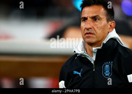 KEIN VERKAUF IN JAPAN! Marcelo BROLI, Nationaltrainer Uruguay, internationales Fußballspiel, Football KIRIN Challenge Cup 2023 Japan - Uruguay JPN -URY 1: 1, Tokyo National Stadium, 24. März 2023, in Tokio/Japan. ? Stockfoto