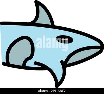 Orca-Killerwal-Ikone. Umriss Orca Killerwal Vektorsymbol für Webdesign isoliert auf weißem Hintergrund flach Stock Vektor