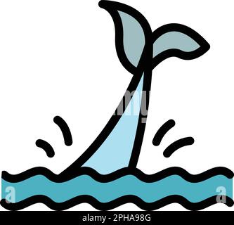 Orca-Symbol für Säugetiere. Umriss Mammal Orca Vektorsymbol für Webdesign isoliert auf weißem Hintergrund flach Stock Vektor