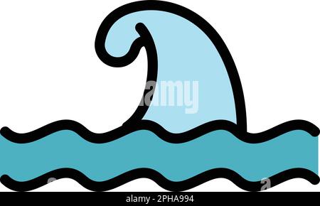 Symbol für Unterwasserorca. Kontur Unterwasser-Orca-Vektorsymbol für Webdesign isoliert auf weißem Hintergrund, flach Stock Vektor