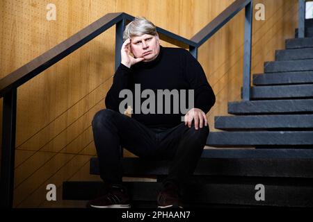 Berlin, Deutschland. 13. März 2023. Der russische Komponist Sergej Newski posiert am 13. März 2023 für ein Bild in Berlin. (Foto: Emmanuele Contini/NurPhoto) Kredit: NurPhoto SRL/Alamy Live News Stockfoto