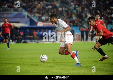 Rades, Tunis, Tunesien. 24. März 2023. Seifeddine Jaziri(11) of tun während des Spiels Tunesien gegen Libyen am Freitag, den 24. März 2023 im Namen der Qualifikation des African Cup of Nations 2023 im Stadion Rades. (Kreditbild: © Chohei Mahjoub/ZUMA Press Wire) NUR REDAKTIONELLE VERWENDUNG! Nicht für den kommerziellen GEBRAUCH! Stockfoto