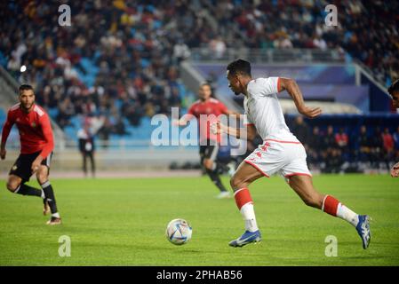 Rades, Tunis, Tunesien. 24. März 2023. Seifeddine Jaziri(11) of tun während des Spiels Tunesien gegen Libyen am Freitag, den 24. März 2023 im Namen der Qualifikation des African Cup of Nations 2023 im Stadion Rades. (Kreditbild: © Chohei Mahjoub/ZUMA Press Wire) NUR REDAKTIONELLE VERWENDUNG! Nicht für den kommerziellen GEBRAUCH! Stockfoto