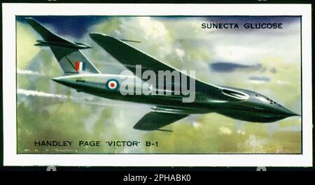 Handley Page Victor - Vintage British Tradecard Stockfoto