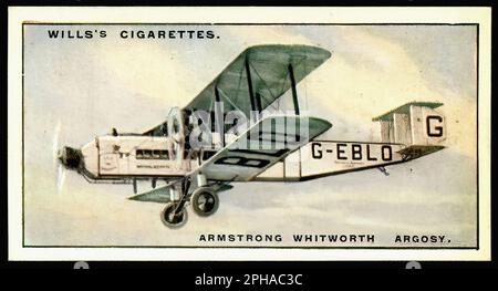 Armstrong Whitworth Argosy - Alte Zigarettenkarte Stockfoto