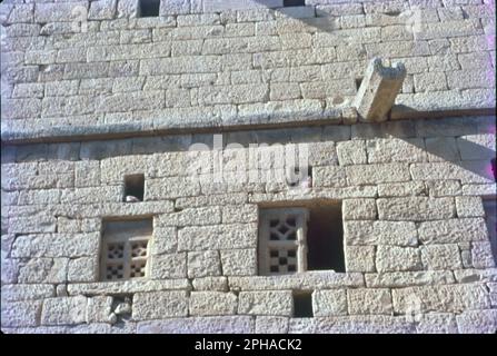 Stein geschnitztes Fenster des Jaisalmer Fort, Rajasthan, Indien Stockfoto