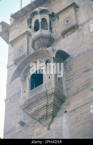 Zarukha & Windows von Rajasthan Palaces, Rajasthan, Indien Stockfoto