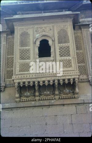 Zarukha & Windows von Rajasthan Palaces, Rajasthan, Indien Stockfoto