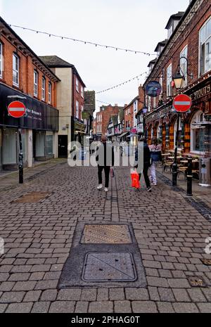 Friar Street in Worcester, Worcestershire, England, Vereinigtes Königreich - 28. Januar 2023. Stockfoto