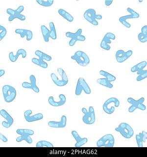 Nahtloses Zeichnen der Buchstaben. Buchstaben blasen Stock Vektor