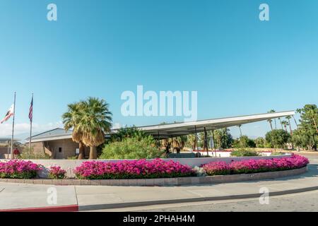 Palm Springs Visitors Information Center, moderne Architektur aus der Mitte des Jahrhunderts, Kalifornien Stockfoto