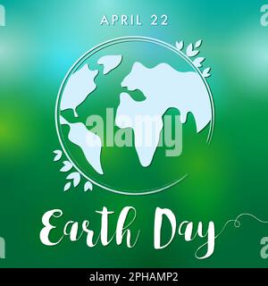 Kreatives Banner- oder Posterkonzept zum „Happy Earth Day“. Speichern Sie die Idee mit dem Erdlogo. Moderne Ikone. Grüße zum Welt-Erde-Tag. Internationaler Tag der Erde, annua Stock Vektor