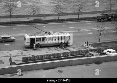 Moskau River Boulevard, Moskau, April 1976 Stockfoto