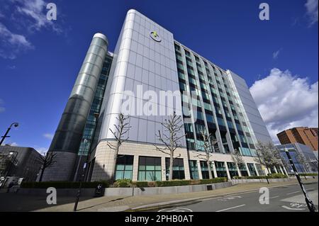 Global Switch House, London Data Centre Campus, Musmeg Lane, East London, Großbritannien Stockfoto