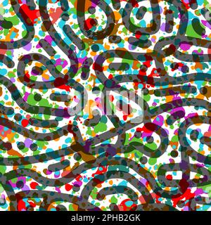 Nahtloses Vektormuster. Moderne, stilvolle Textur mit welligen Streifen. Geometrischer abstrakter Hintergrund. Vektordarstellung Stock Vektor
