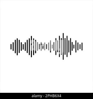 Schallwellen-Symbolvektor. Zeichnungsschild für Audio-Equalizer. Audiosymbol. Stockfoto