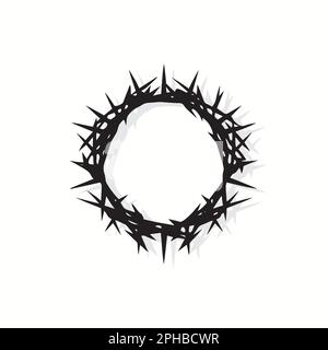 Die Dornenkrone Jesu Christi. Ein flaches Symbol auf weißem Hintergrund. Stock Vektor