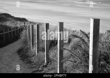 Der Weg zum Strand bei Sables d'Or Les Pins Stockfoto