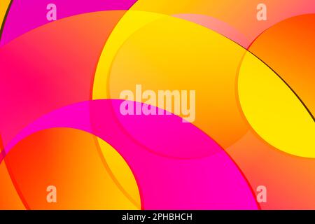 Kreative Darstellung von magenta, gelb und orange Hintergrund, flüssig, flüssig, wellig, dynamischer Hintergrund, Trendig und modern. Stockfoto