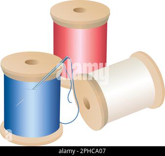 Farbige Gewindestifte, Nadeln mit Gewinde, gespeichert als Illustrator 6,0. Alle Übergänge können bearbeitet werden. Schieber und Nadeln sind vollständig eingezogen. Kann separat verwendet werden. Stock Vektor