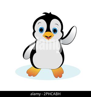 Nette Cartoon Pinguin Vektor-Illustration isoliert auf weißem Hintergrund Stock Vektor