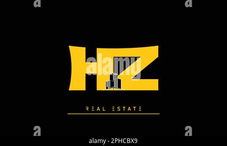 Immobilienbriefe Initialen Monogramm Logo HZ , ZH Stock Vektor