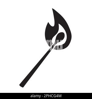Schwarz und Weiß stimmen mit Flamme auf weißem Hintergrund und Kopierbereich überein Stock Vektor