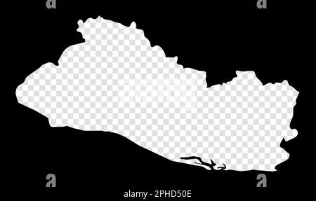 Schablonenkarte der Republik El Salvador. Einfache und minimale transparente Karte der Republik El Salvador. Stock Vektor