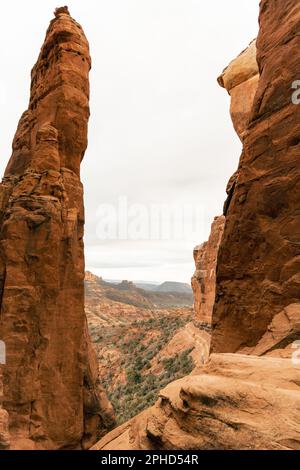 Cathedral Rock alternativer Aussichtspunkt ohne Leute in Sedona Arizona Stockfoto