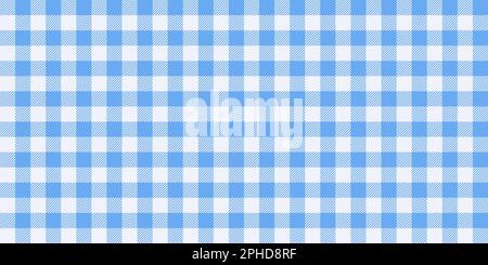 Nahtloses Gingham-Muster. Hellblaue und weiße vichy-Hintergrundtextur. Karierte Tapete aus Tweed, die sich wiederholt. Stoffdesign. Vektor Stock Vektor