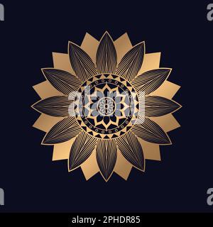 Golden Gradient Mandala Hintergrunddesign Stock Vektor