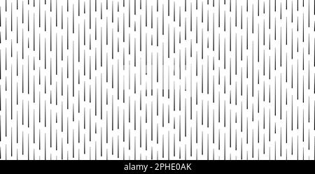 Starkregen, nahtloses Muster. Abstraktes geometrisches Muster. Textur für regnerischen Herbsttag. Gestrichelte vertikale Linien. Vektordarstellung auf weißem Hintergrund Stock Vektor