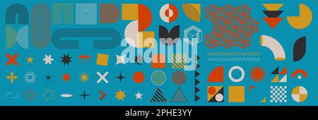 Abstrakte geometrische Grausamkeiten und Formen. Bauhaus Retro-Design Stock Vektor