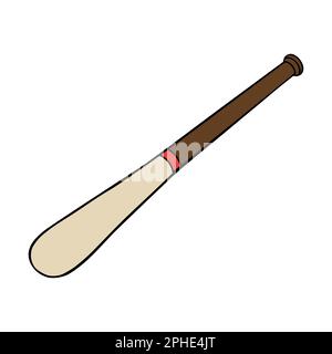 Vektorskizze Basebal Bat. Vektor-Baseballschläger-Doodle-Illustration. Stock Vektor