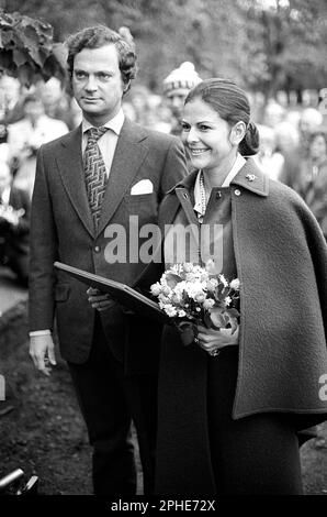 Carl XVI Gustaf und Silvia Sommerlath. Carl XVI Gustaf, König von Schweden. Geboren am 30. april 1946. Foto aufgenommen 1976. Stockfoto