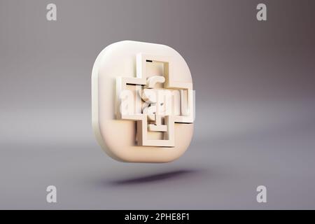 Schöne Illustration Symbole für gesunde Apotheke auf hellem pinkfarbenen Hintergrund. 3D-Rendering-Abbildung. Hintergrundmuster für Konstruktion. Stockfoto