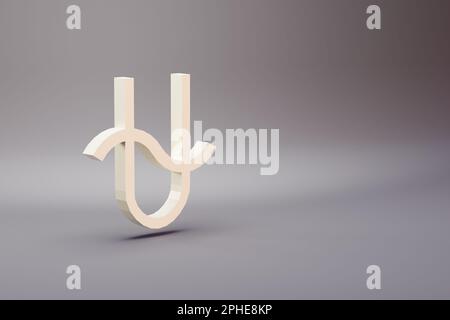 Wunderschöne Symbole für Zodiac Ophiuchus auf hellem pinkfarbenen Hintergrund. 3D-Rendering-Abbildung. Hintergrundmuster für Konstruktion. Stockfoto