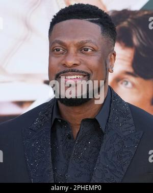 Los Angeles, USA. 27. März 2023. Chris Tucker trifft am Montag, den 27. März 2023, im Regency Village Theater in Westwood, Kalifornien, bei DER AIR World Premiere der Amazon Studios ein. (Foto: Sthanlee B. Mirador/Sipa USA) Guthaben: SIPA USA/Alamy Live News Stockfoto