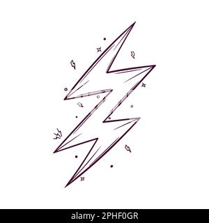 Handgezeichnete Blitzvektordarstellung Stock Vektor