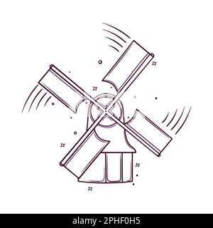Darstellung des von Hand gezeichneten Mühlenvektors Stock Vektor