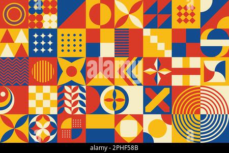 Vektor-Illustration des Monats des asiatischen Kulturerbes und der Pazifikinseln. Bewusstsein und Feier im Mai. Abstraktes Grafikdesign mit geometrischem Muster in Neo. Stock Vektor