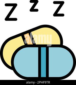 Symbol für Schlafmittel. Umriss des Vektorsymbols für Schlafmittel für Webdesign isoliert auf weißem Hintergrund Stock Vektor