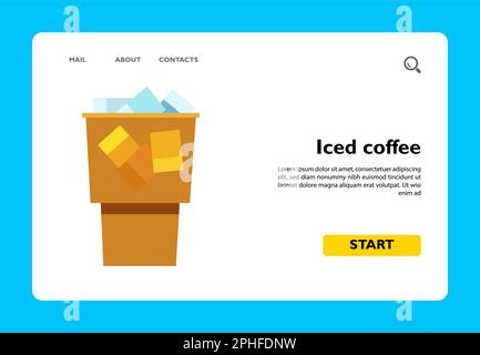 Symbol für Eiskaffee in Plastikbecher Stock Vektor