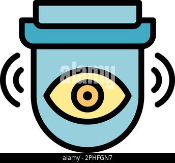 Zugängliches Symbol für Außenkamera. Umrissenes Vektorsymbol für Außenkamera für Webdesign isoliert auf weißem Hintergrund Stock Vektor